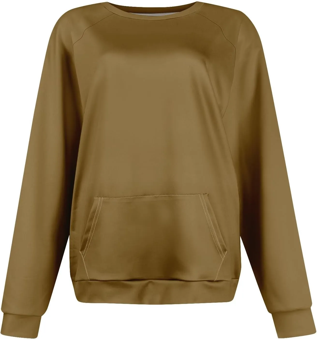 Womens Crewneck Sweatshirt Raglan Sleeve Pullover Sweatshirts No Hood Loose Fit Sweat Shirts Fall Outfits with Pocket