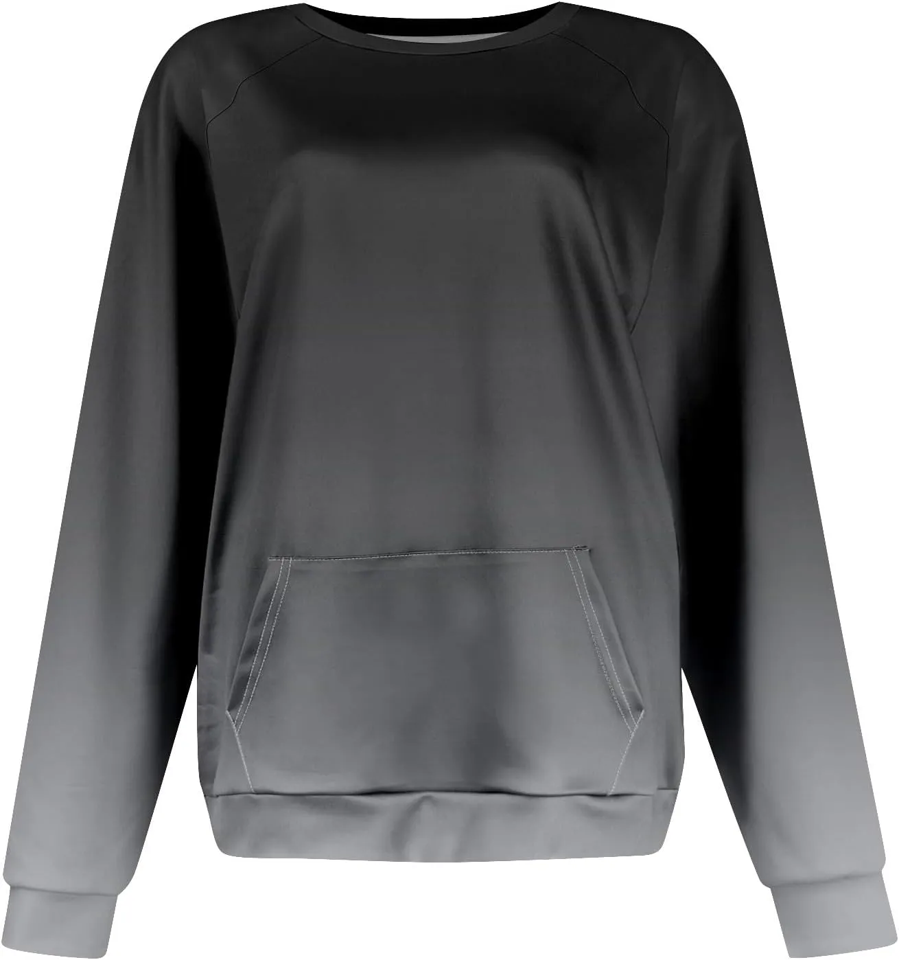 Womens Crewneck Sweatshirt Raglan Sleeve Pullover Sweatshirts No Hood Loose Fit Sweat Shirts Fall Outfits with Pocket
