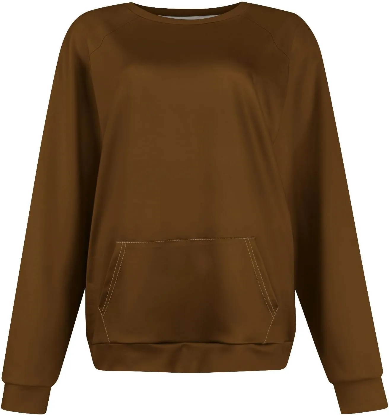Womens Crewneck Sweatshirt Raglan Sleeve Pullover Sweatshirts No Hood Loose Fit Sweat Shirts Fall Outfits with Pocket