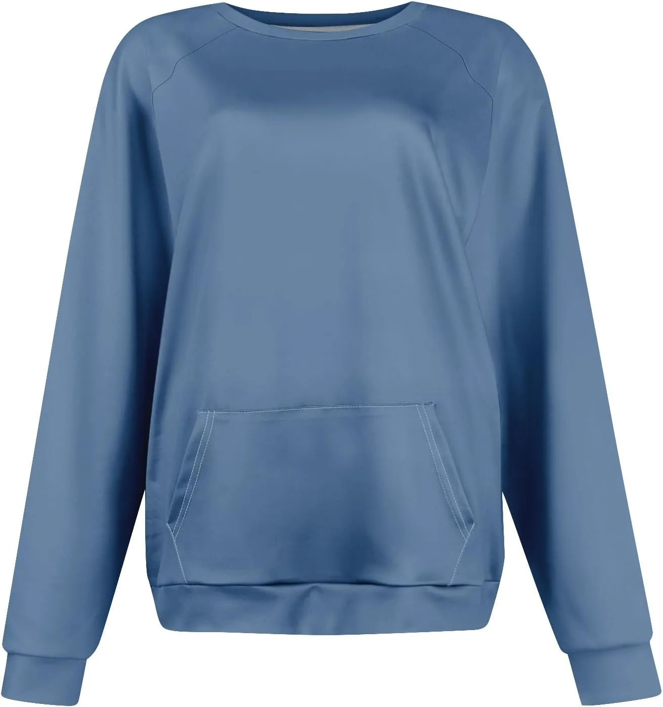 Womens Crewneck Sweatshirt Raglan Sleeve Pullover Sweatshirts No Hood Loose Fit Sweat Shirts Fall Outfits with Pocket