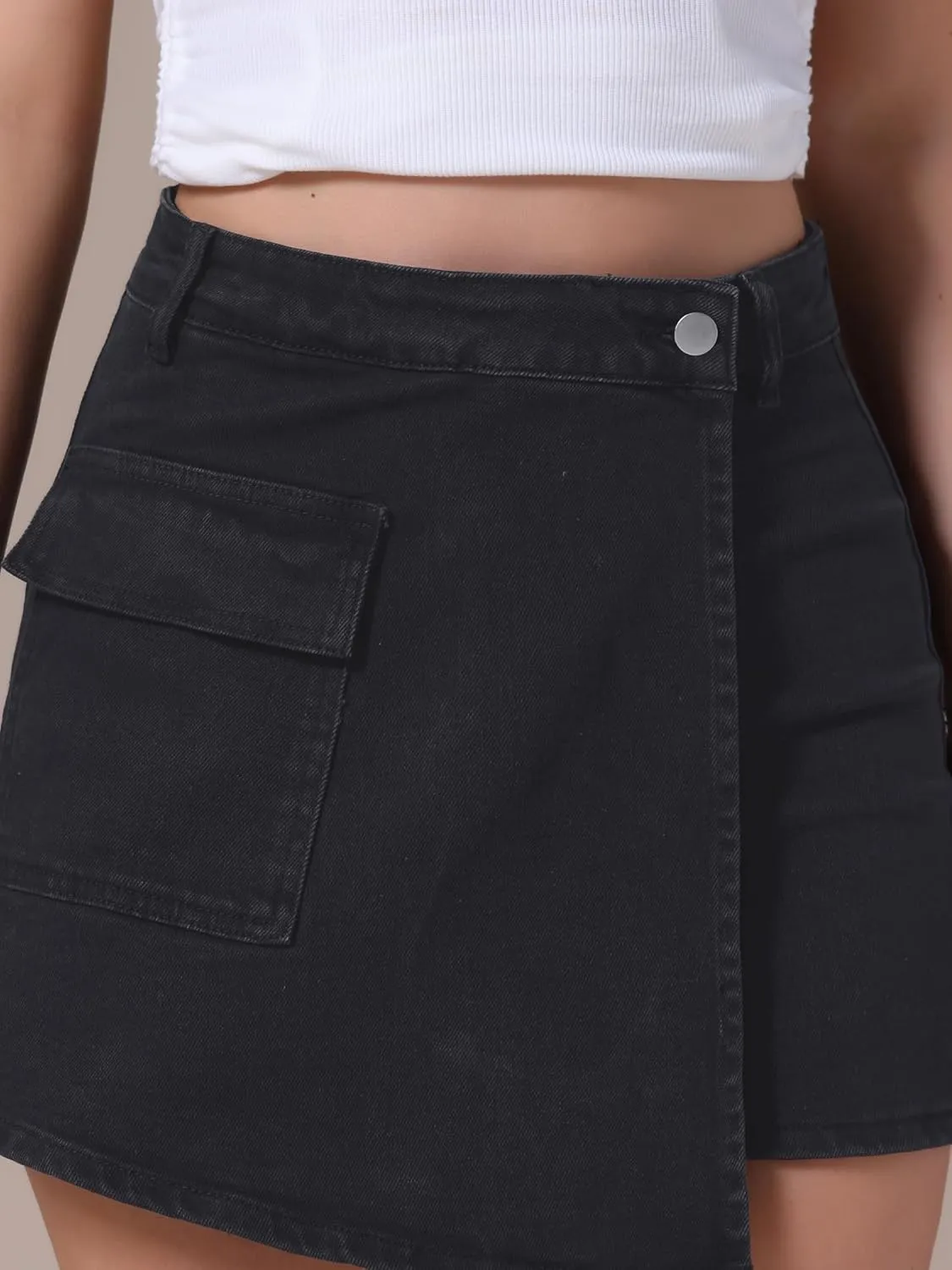 Women's Denim Skorts Wrap Skort Skirts High Waisted Y2K Cowgirl Western Outfits Jean Mini Shorts