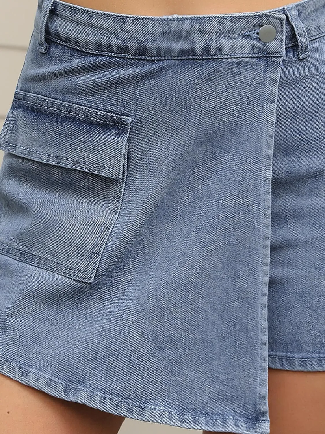 Women's Denim Skorts Wrap Skort Skirts High Waisted Y2K Cowgirl Western Outfits Jean Mini Shorts