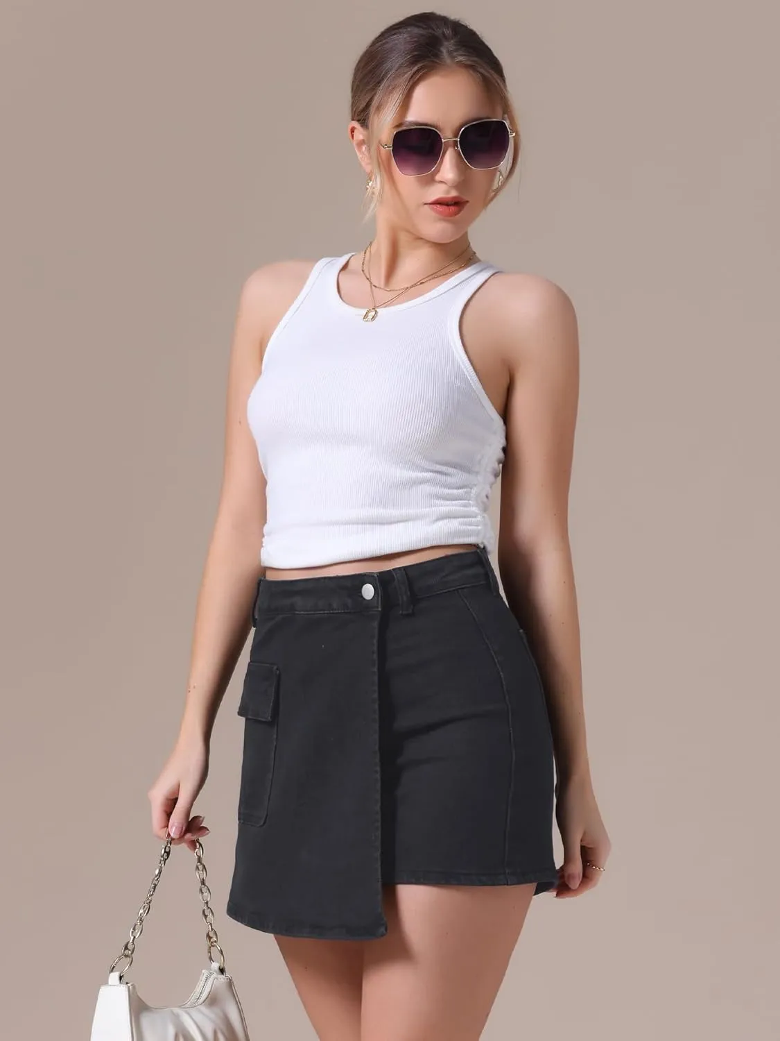 Women's Denim Skorts Wrap Skort Skirts High Waisted Y2K Cowgirl Western Outfits Jean Mini Shorts
