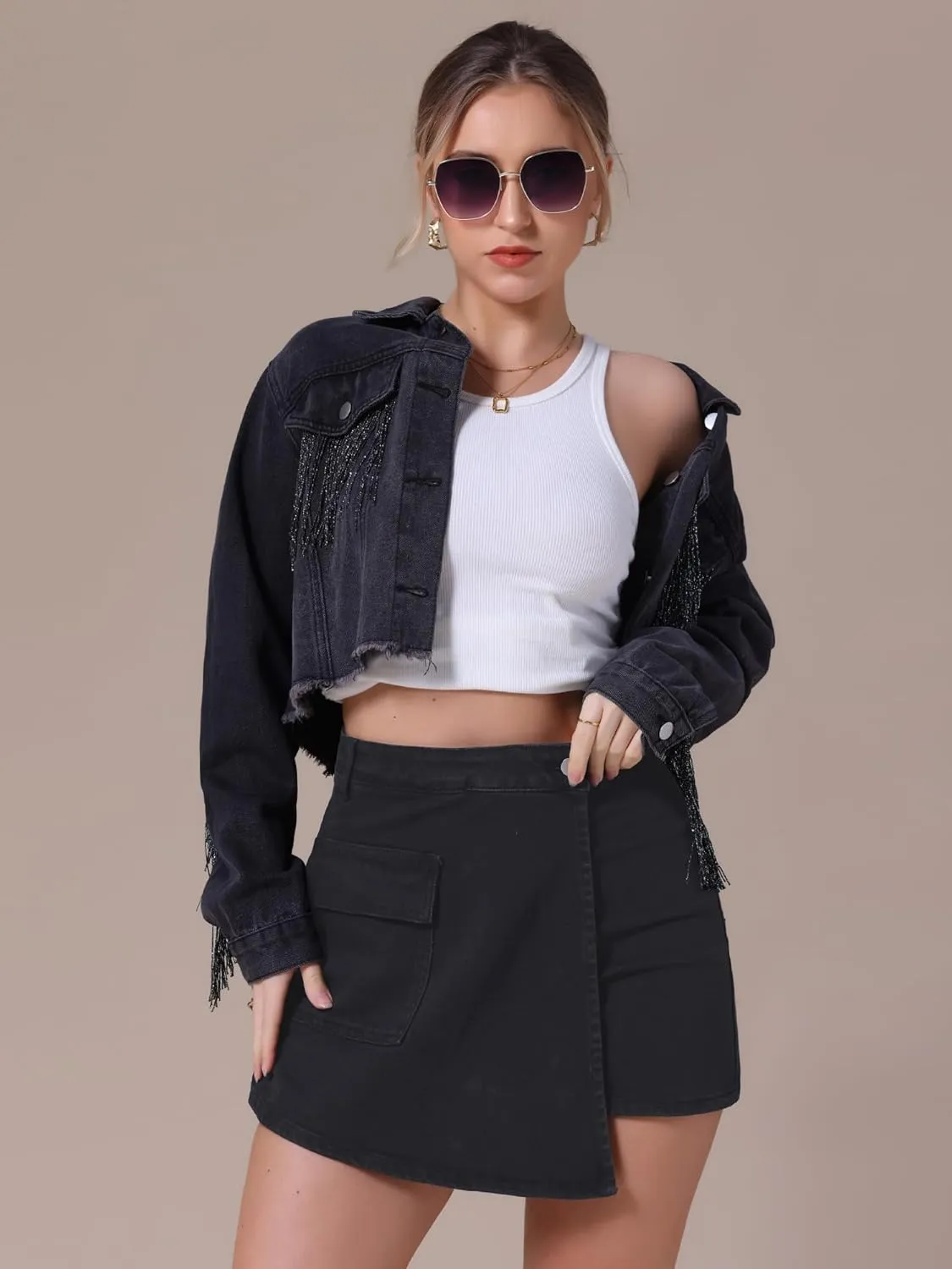 Women's Denim Skorts Wrap Skort Skirts High Waisted Y2K Cowgirl Western Outfits Jean Mini Shorts