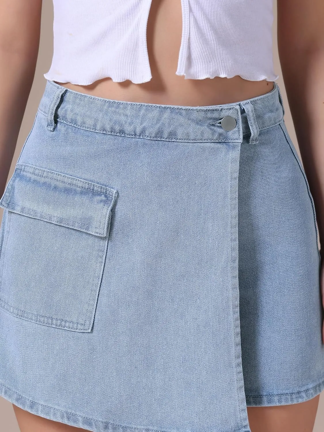 Women's Denim Skorts Wrap Skort Skirts High Waisted Y2K Cowgirl Western Outfits Jean Mini Shorts
