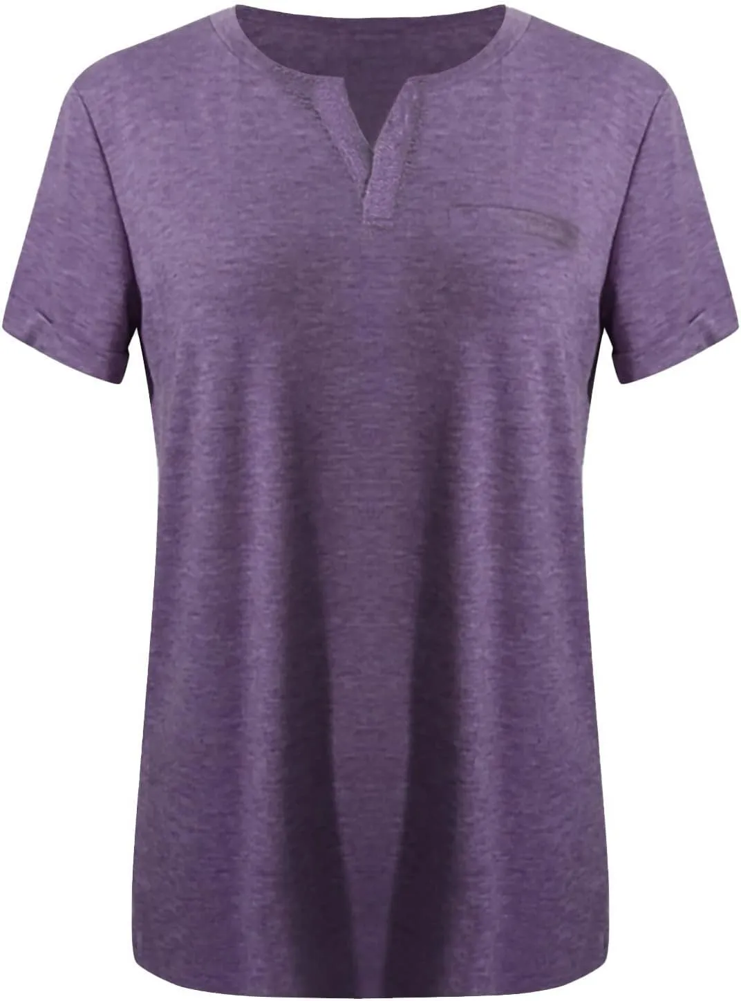 Women's Plus Size Tops Loose V-Neck Short Sleeve Blouse Solid Casual Loose Summer Shirt T-Shirts Basic Tunics
