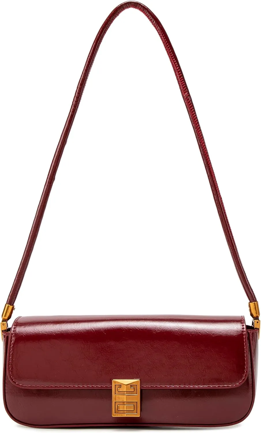 Womens Shoulder Bag, Retro Burgundy Handbag, Small Clutch Purse Spring Bags for Women 2025