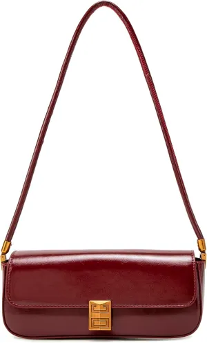 Womens Shoulder Bag, Retro Burgundy Handbag, Small Clutch Purse Spring Bags for Women 2025