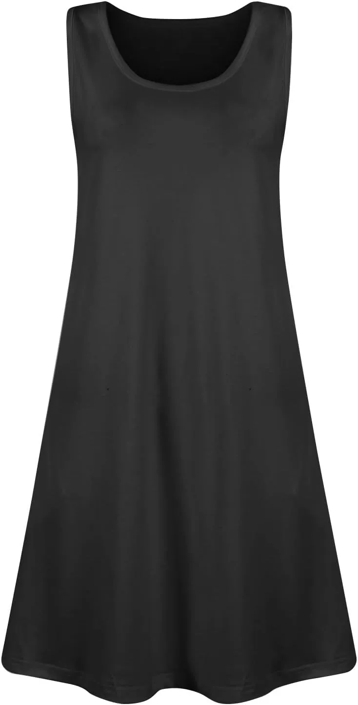 Womens Summer Dresses 2025 Boho Casual Loose U Neck Sleeveless Sundresses Beach Dress with Pockets