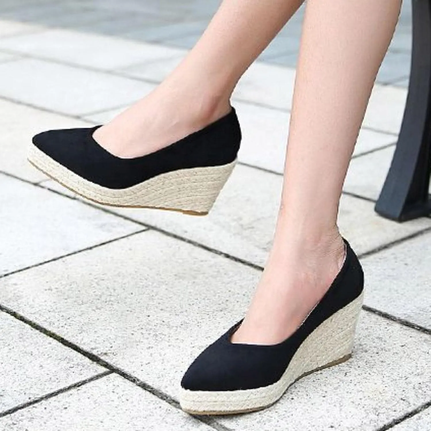 Womens Summer Fashion Close Toe Breathable Flatform Wedge Heel Sandals Espadrille Non Slip Shoes with Arch Support for