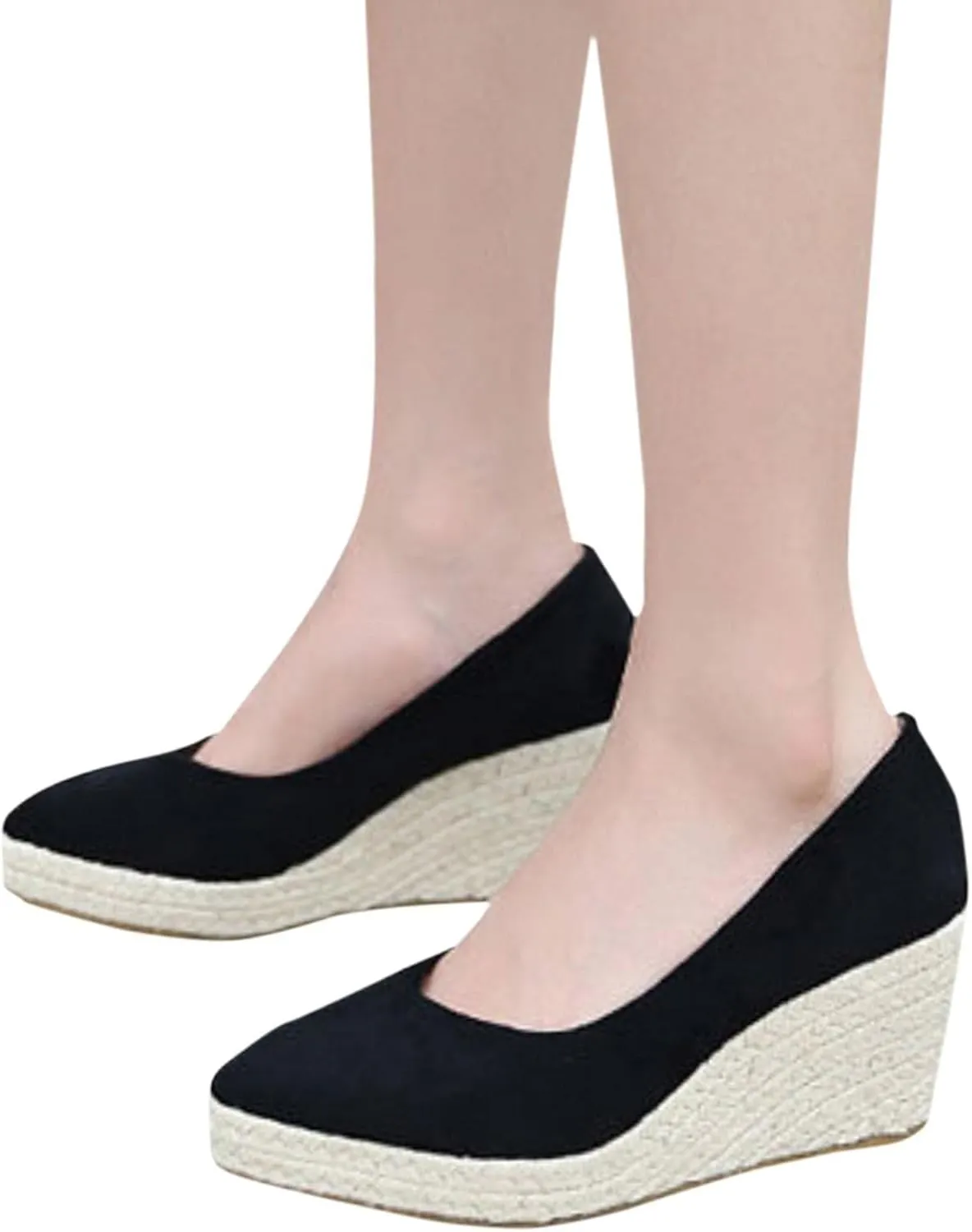 Womens Summer Fashion Close Toe Breathable Flatform Wedge Heel Sandals Espadrille Non Slip Shoes with Arch Support for