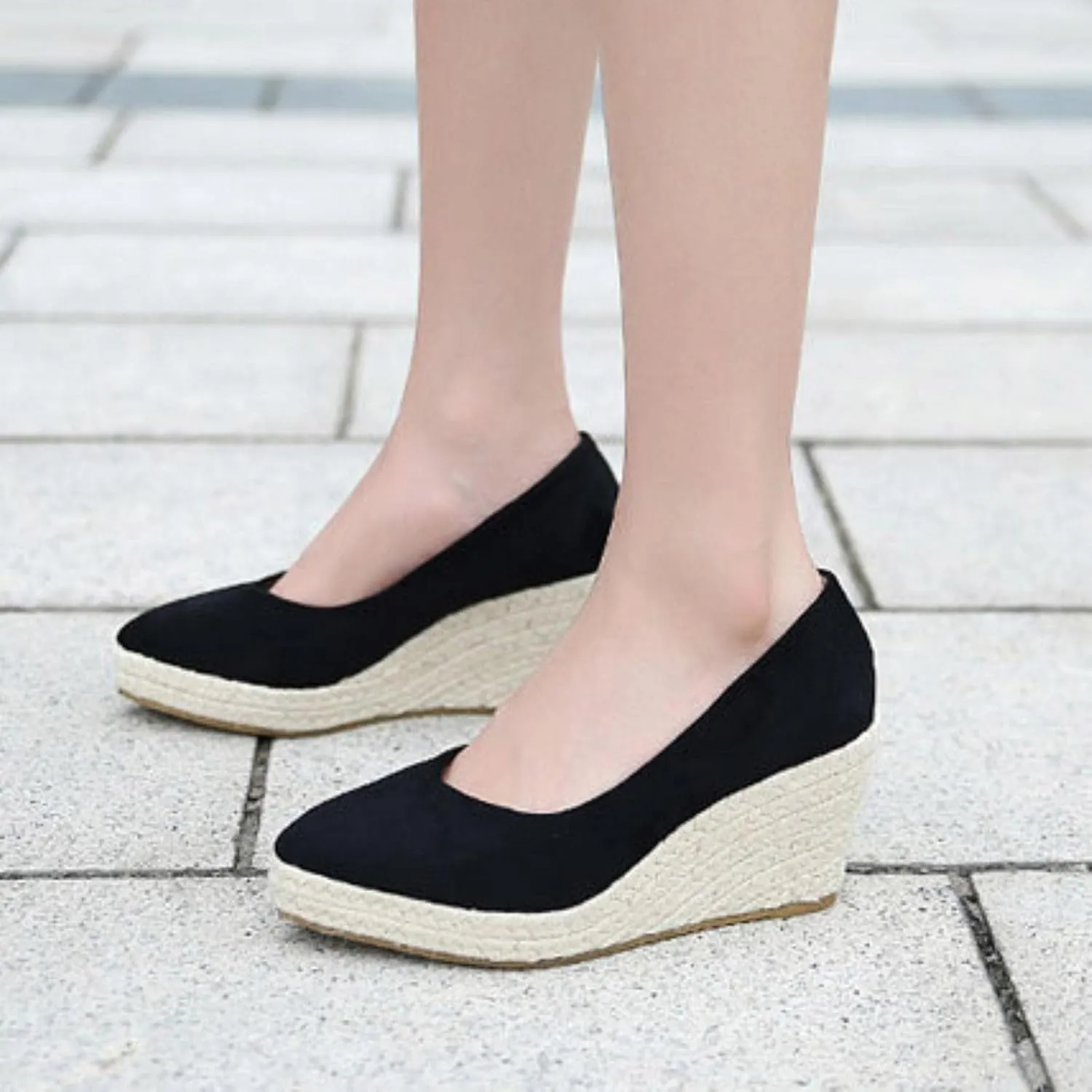 Womens Summer Fashion Close Toe Breathable Flatform Wedge Heel Sandals Espadrille Non Slip Shoes with Arch Support for