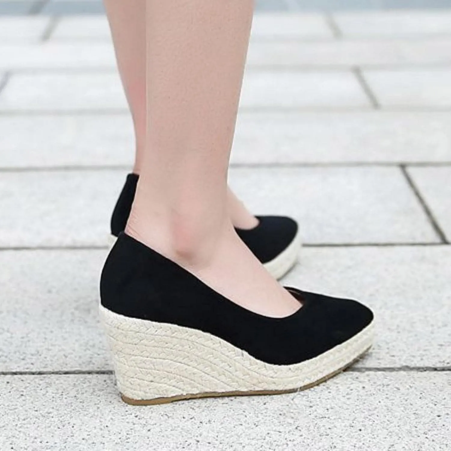 Womens Summer Fashion Close Toe Breathable Flatform Wedge Heel Sandals Espadrille Non Slip Shoes with Arch Support for