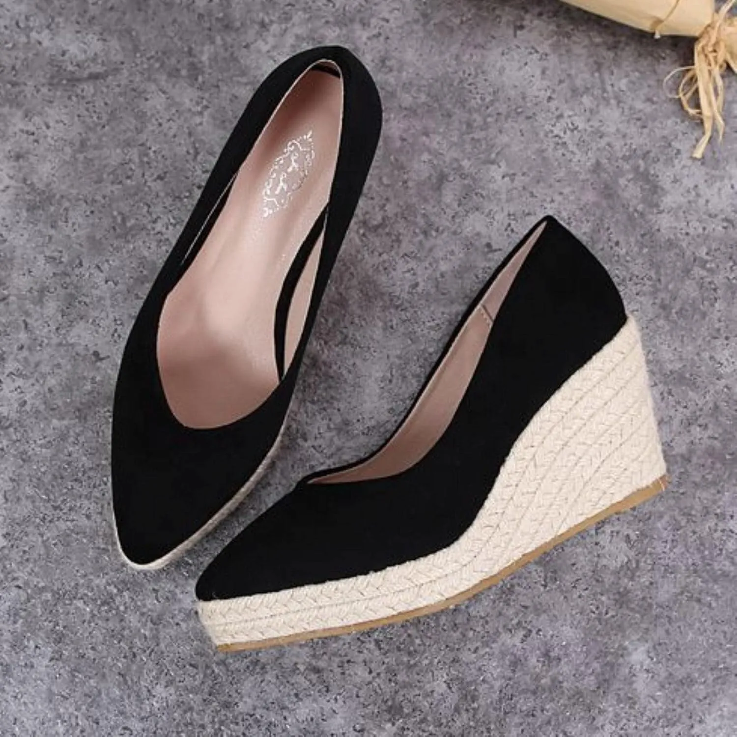Womens Summer Fashion Close Toe Breathable Flatform Wedge Heel Sandals Espadrille Non Slip Shoes with Arch Support for