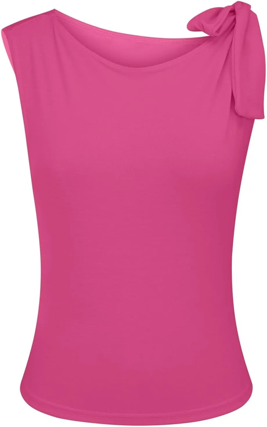 Womens Summer Y2K Tank Tops Casual Side Shoulder Knot Cap Sleeve Tie Side Undershirt Lightweight Work Blouse Shirt Top
