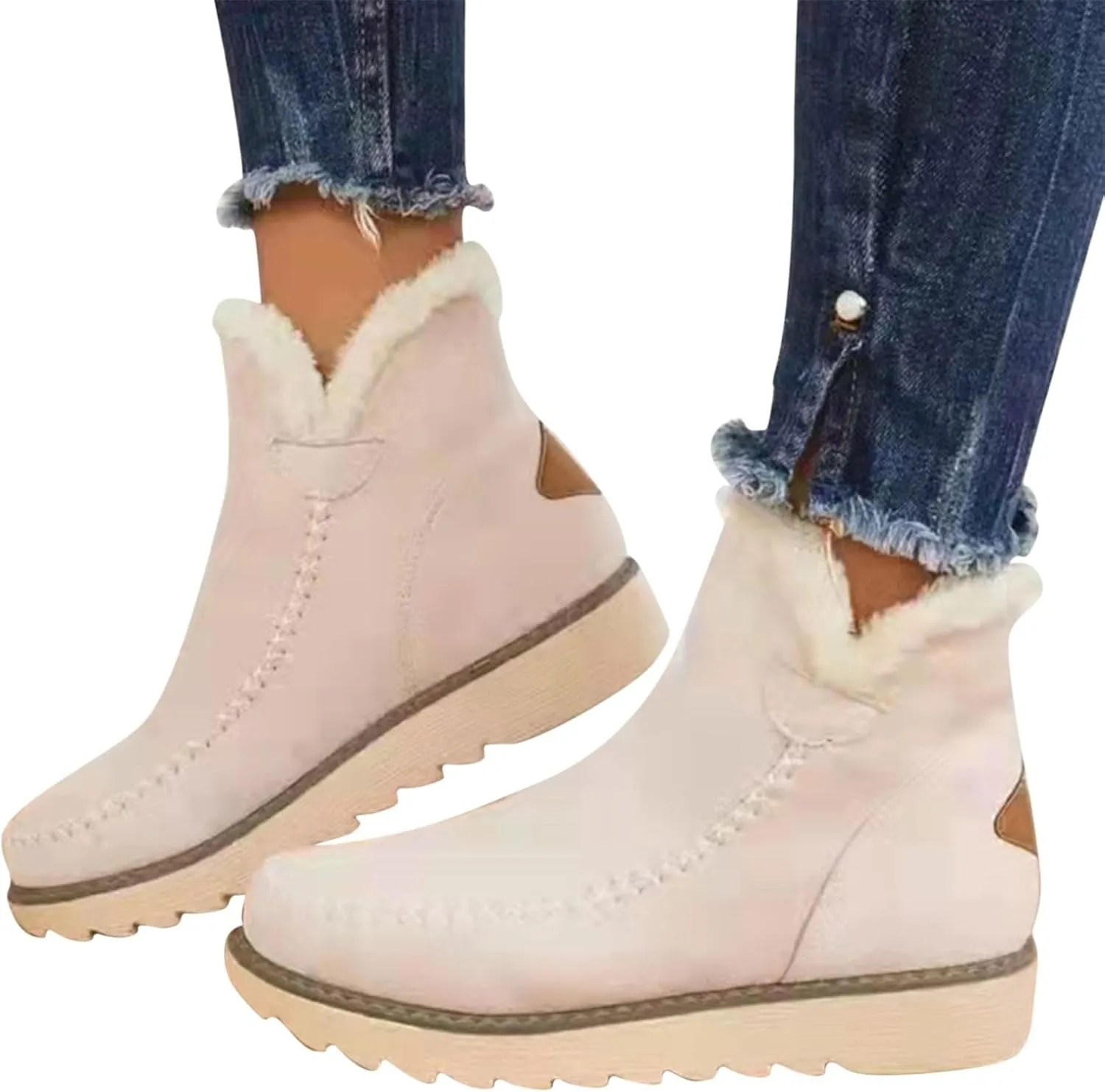 Womens Waterproof Winter Boots Wide Women Snow Boots Winter Waterproof Slip Resistant Cold Weather Shoes Women Winter Booties Womens Slip on Walking Snow Shoes Botas De Frio Para Mujer