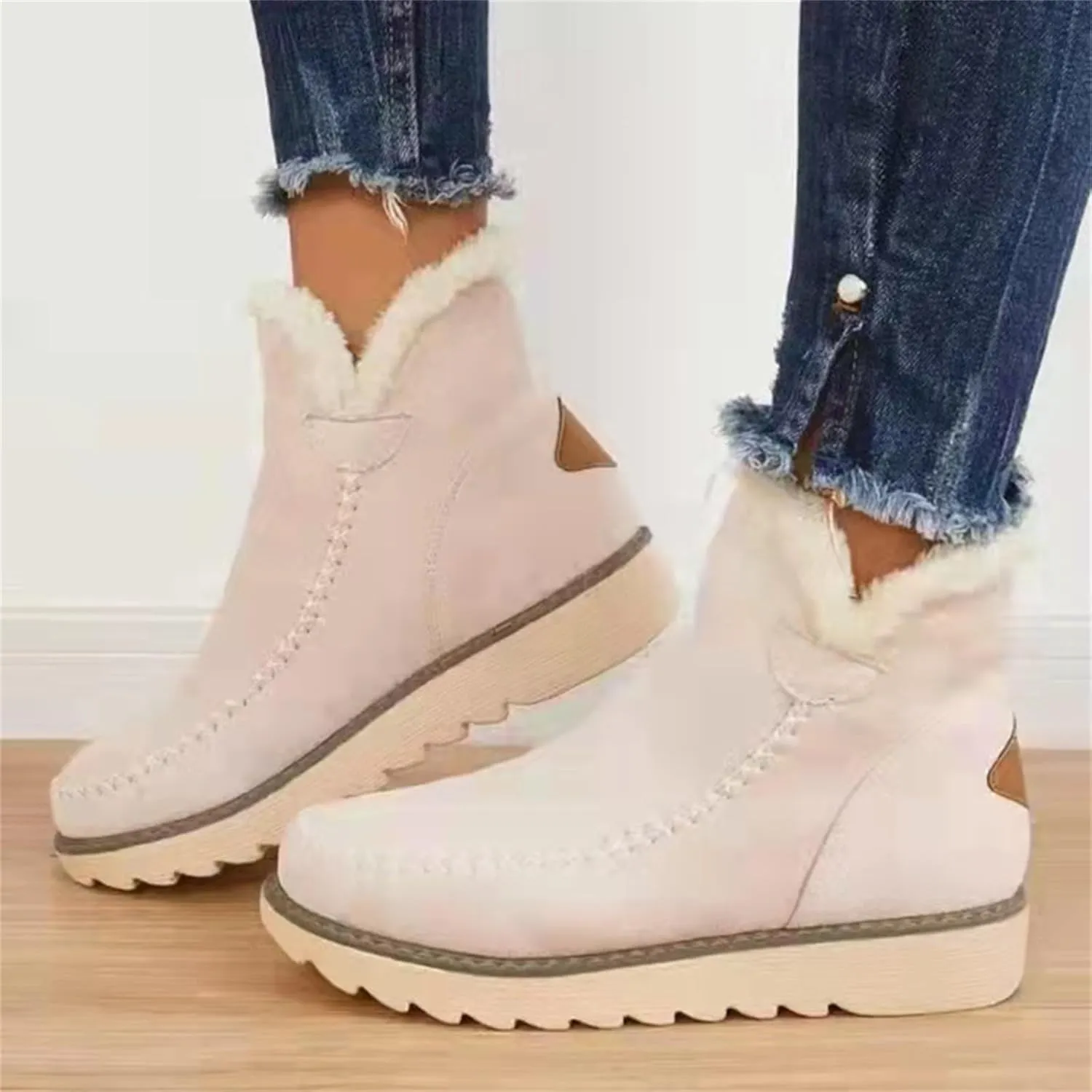 Womens Waterproof Winter Boots Wide Women Snow Boots Winter Waterproof Slip Resistant Cold Weather Shoes Women Winter Booties Womens Slip on Walking Snow Shoes Botas De Frio Para Mujer