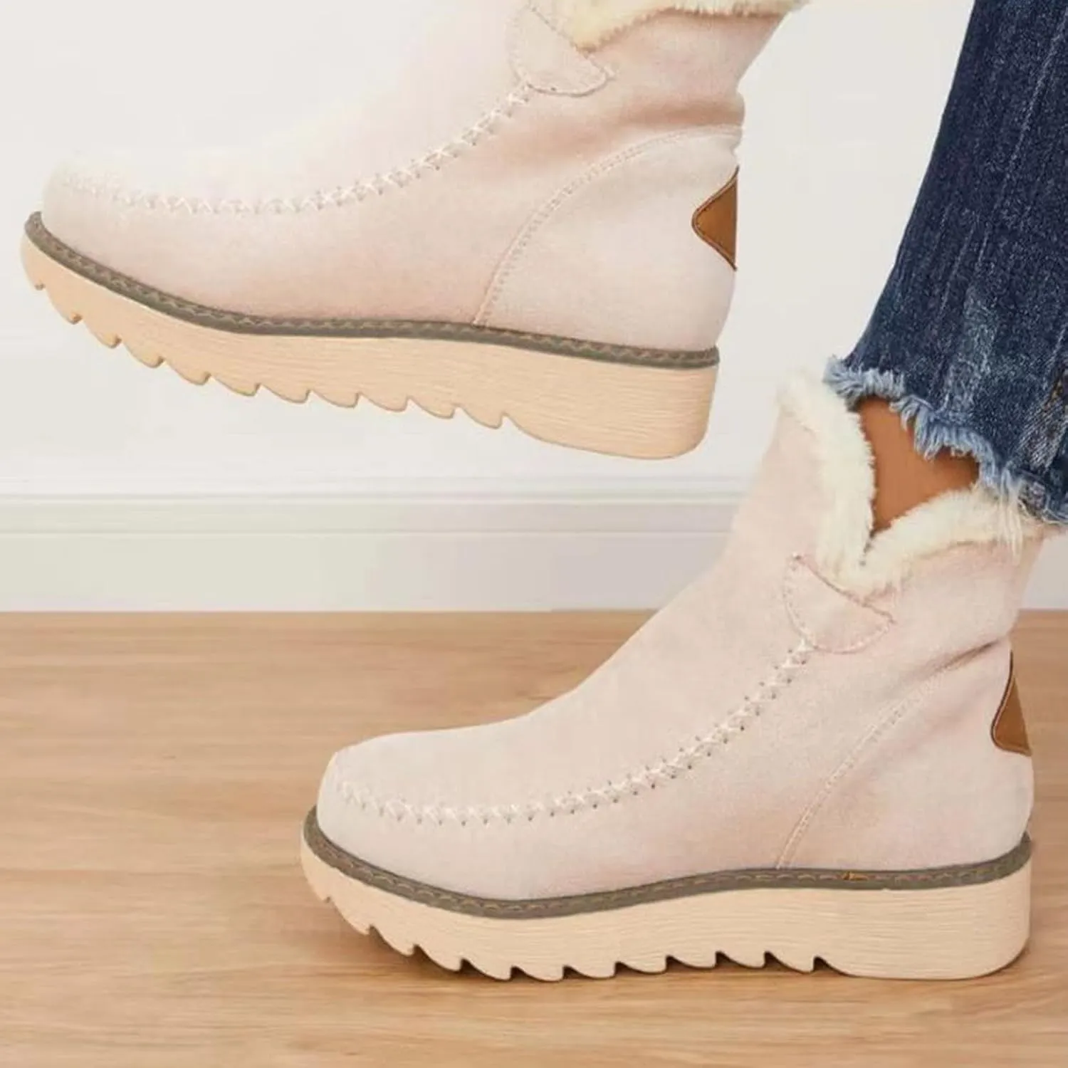 Womens Waterproof Winter Boots Wide Women Snow Boots Winter Waterproof Slip Resistant Cold Weather Shoes Women Winter Booties Womens Slip on Walking Snow Shoes Botas De Frio Para Mujer