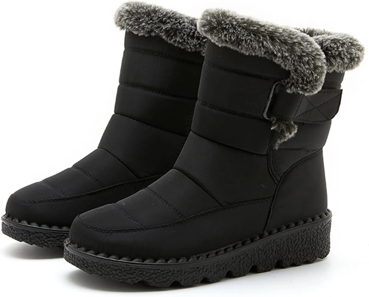 Women's Wide Width Tall Snow Boots Wide Foot Snow Boot for Women Slip on Boots for Women Ankle Booties Winter Womens Size 11 Wide Waterproof Boots Cute Waterproof Black Womens Boots