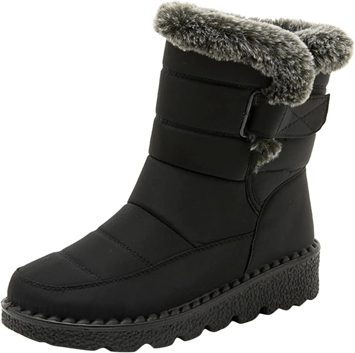 Women's Wide Width Tall Snow Boots Wide Foot Snow Boot for Women Slip on Boots for Women Ankle Booties Winter Womens Size 11 Wide Waterproof Boots Cute Waterproof Black Womens Boots
