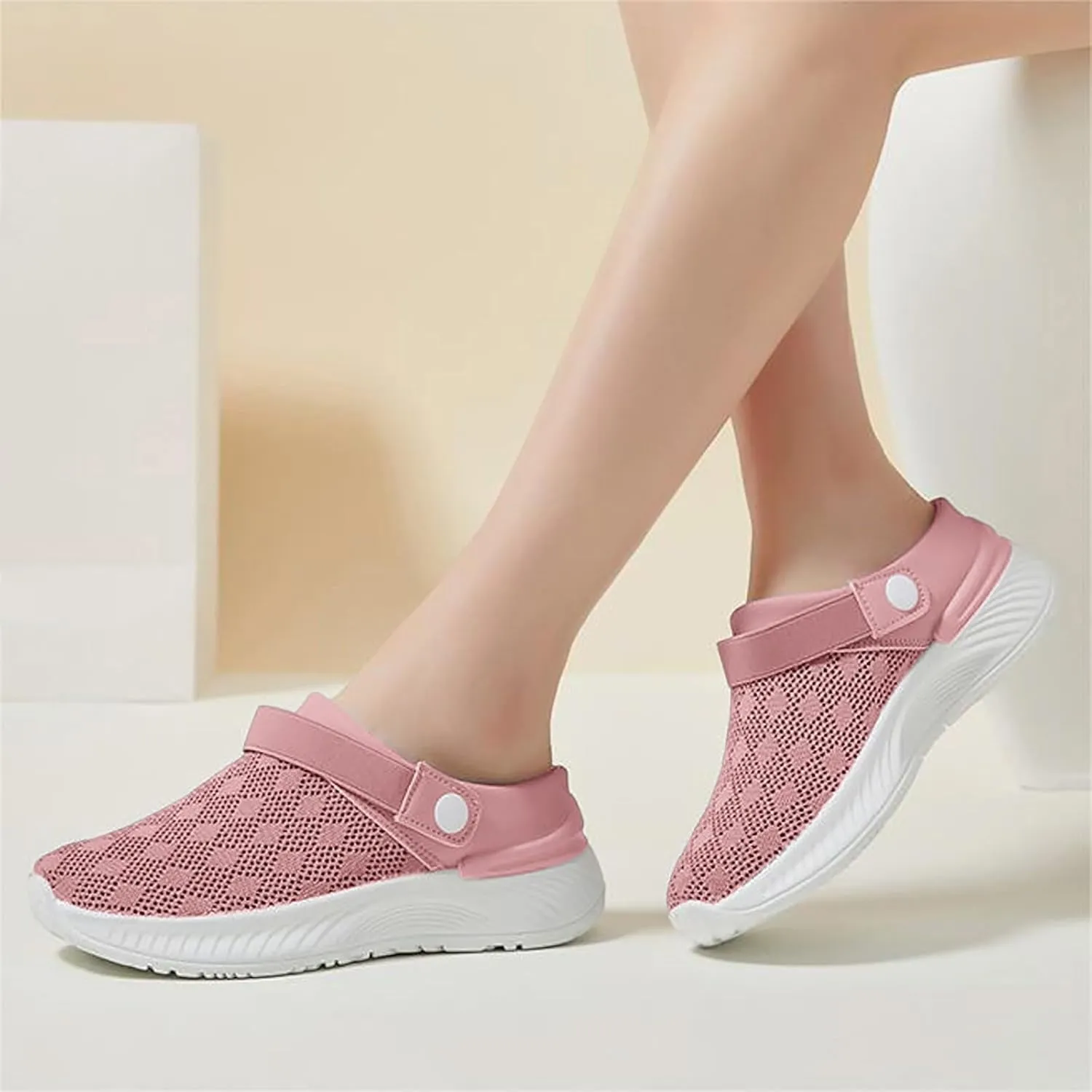 Women's Woven Orthopedic Breathable Shoes Go Walking Slip on Diabetic Foam Shoes Hands Free Slip in Sneakers Arch Support
