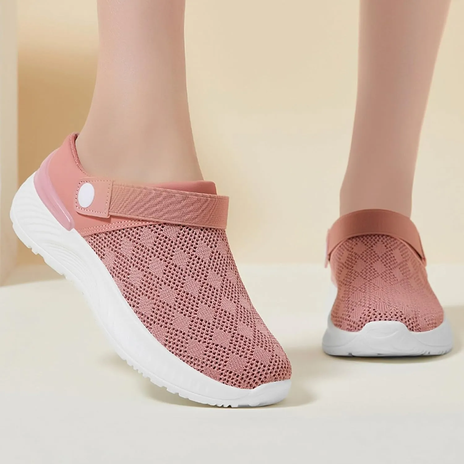 Women's Woven Orthopedic Breathable Shoes Go Walking Slip on Diabetic Foam Shoes Hands Free Slip in Sneakers Arch Support