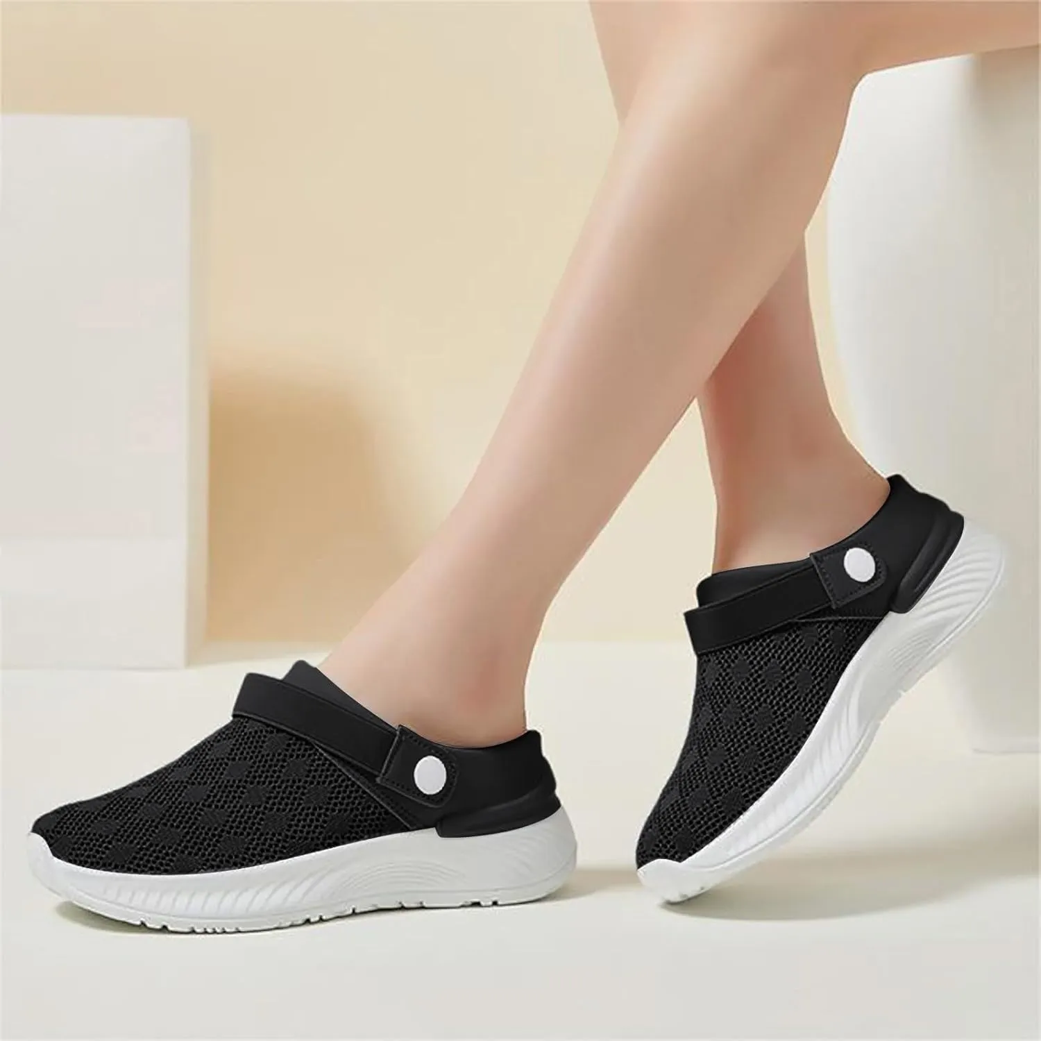 Women's Woven Orthopedic Breathable Shoes Go Walking Slip on Diabetic Foam Shoes Hands Free Slip in Sneakers Arch Support