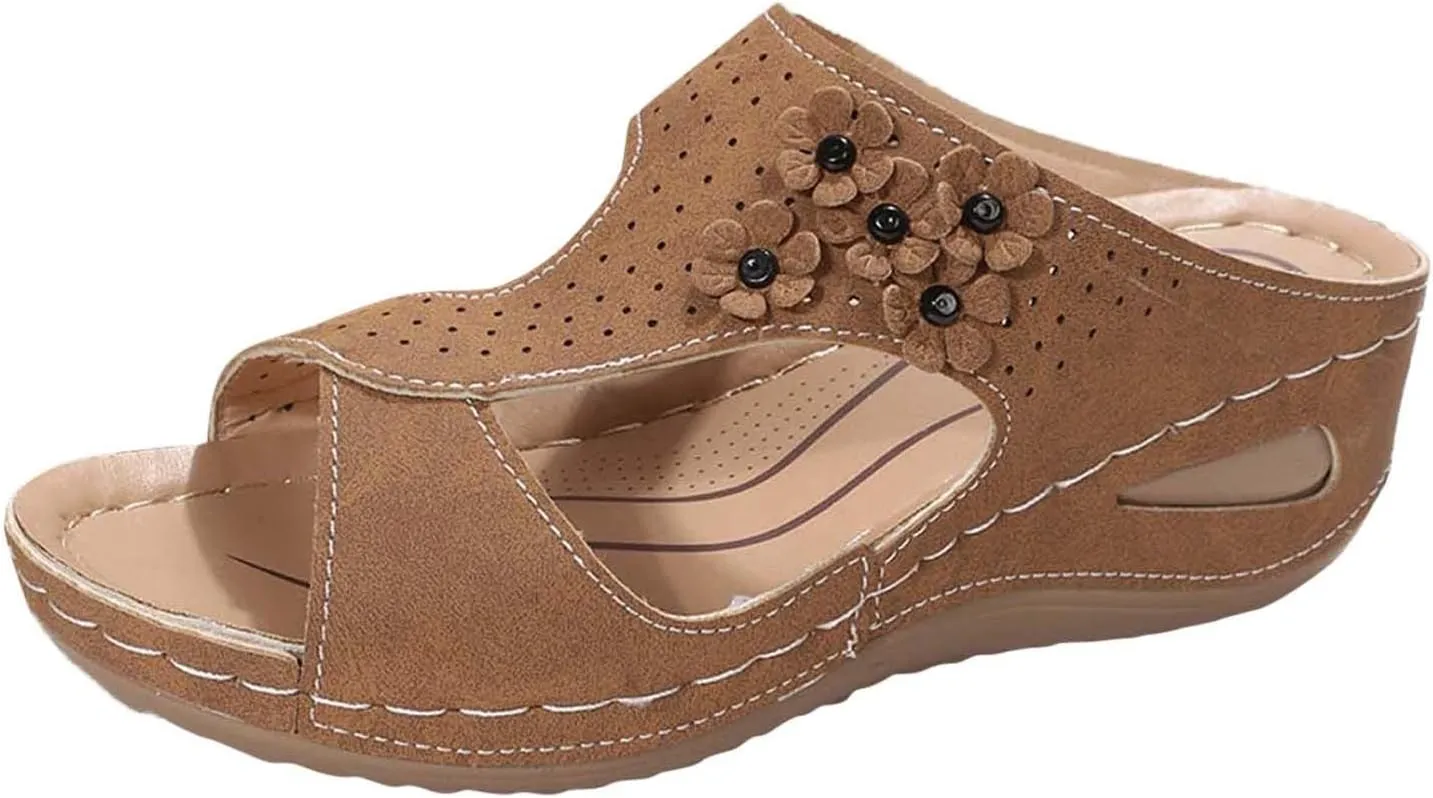 Women'Sandanls Thick Chunky Heeled Slippers Buckle Open Toe Lazy Slip On Female Casual Shoes for Summer Outdoor Non Slip Wide Feet Trendy Hight Heel Comfort Ankle warmth waterproof Non O56-Black