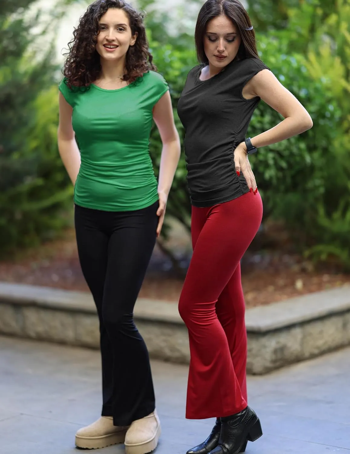 Zeagoo Womens Tank Tops Ribbed Knit Crew Neck Shirts Cap Sleeve Slim Fitted Ruched Basic Tees